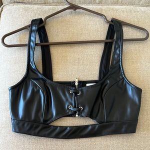 Super down leather crop size xsmall